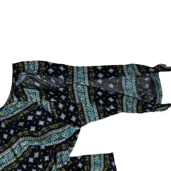 True Light Boho Floral Mixed Print Split Sleeve Cold Shoulder Top Blouse - Picture 7 of 16